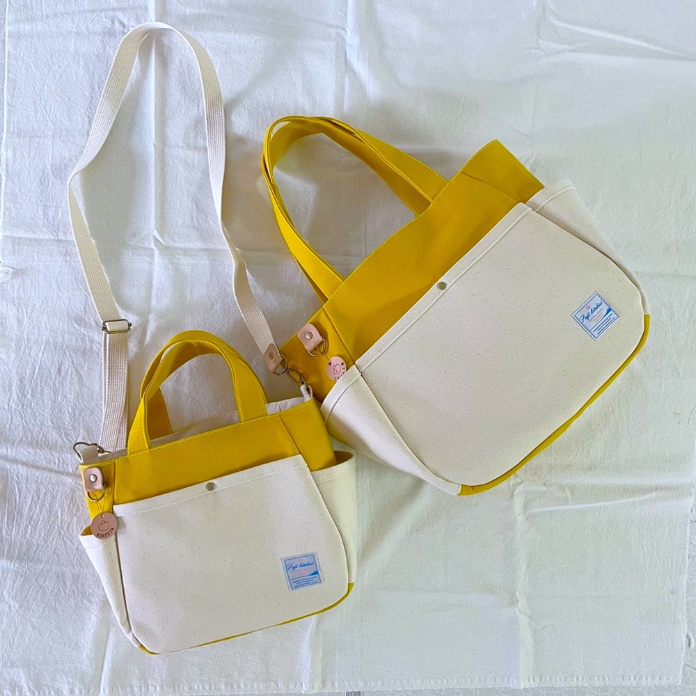 【ころりん工房】ふとっちょころりん／黄色／富士金梅 8号帆布バッグ [3374]