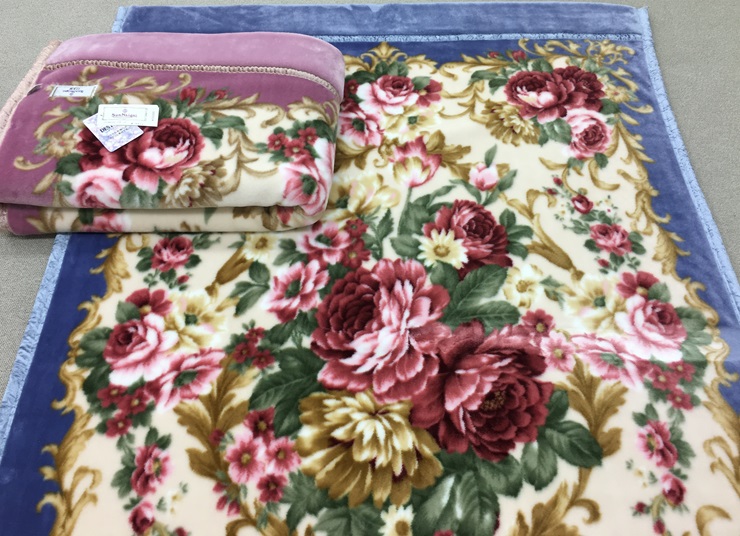 日本製 マイヤー毛布 シングル (2枚合わせ毛布) 1枚 ブルー N-M-6701 [3656]