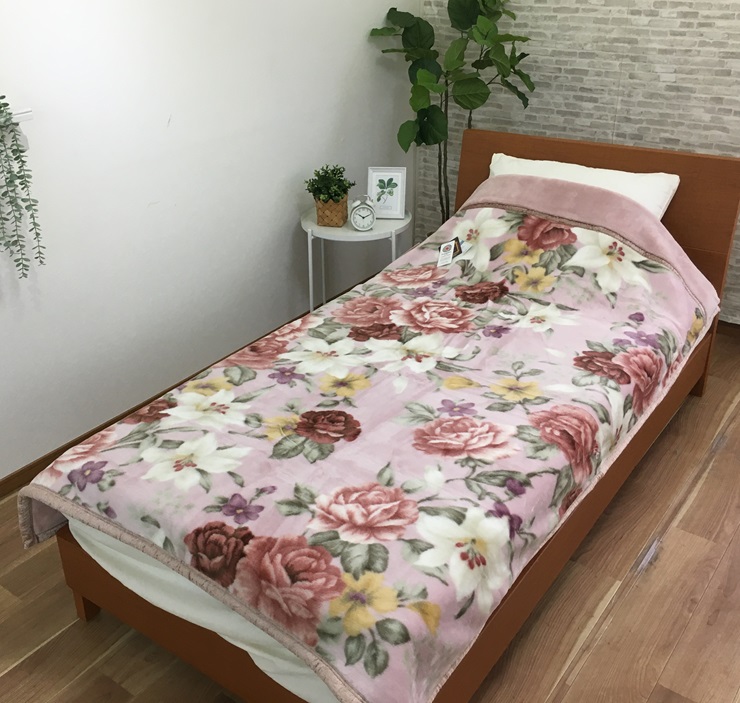 C.R.P加工毛布 マイヤー毛布 シングル ピンク 1枚 (合わせ毛布)24401PI｜マイナスイオン 快眠 快適 睡眠 洗える 洗濯可能 [3786]