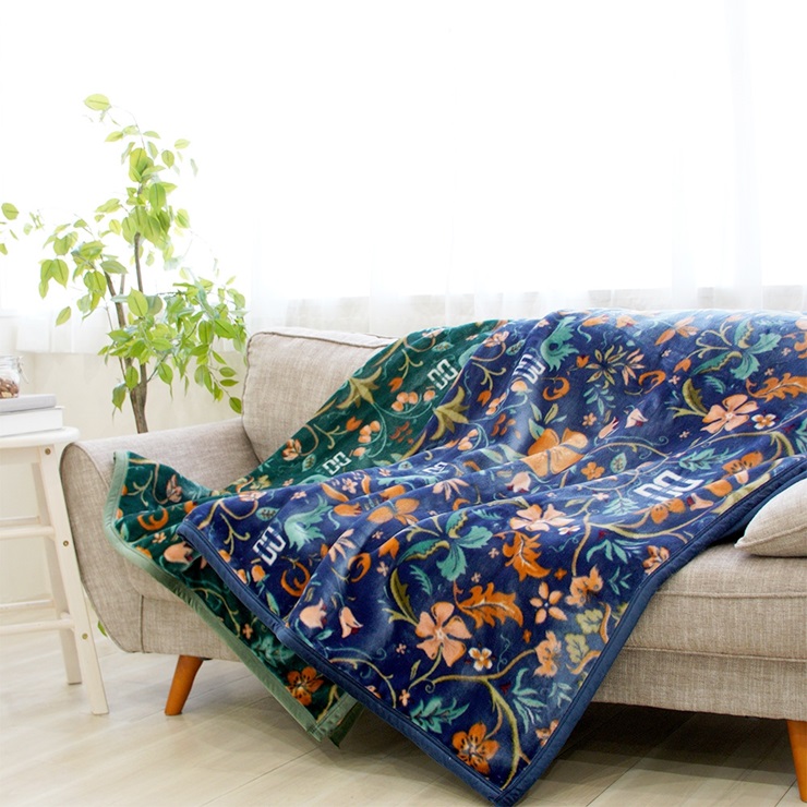 DAKS アクリルマイヤー毛布(毛羽部分) ブルー｜ブランケット 快眠 快適 熟睡 睡眠 洗える 洗濯可能 丸洗い可能 静電加工 [4514]