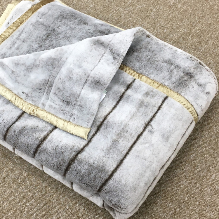 日本製 オーロラ 新合繊アクリル2枚合わせマイヤー毛布 シングル ブラウン 1枚 N-M-9911