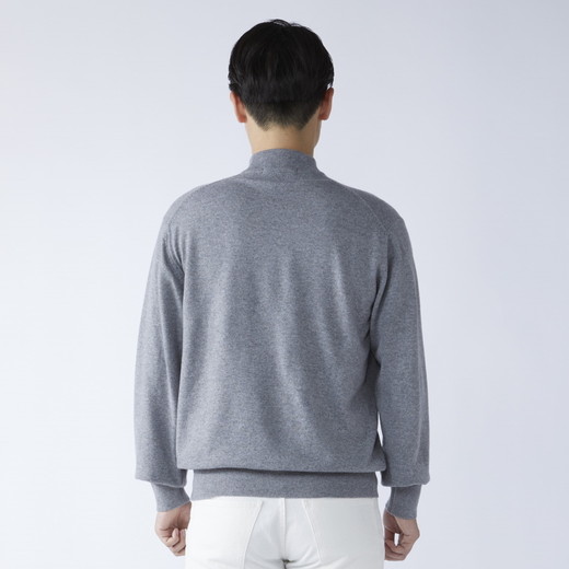 日本製 カシミヤ100% ハイネック ライトグレー Sサイズ