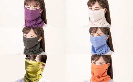 天然の美容繊維　UV対策シルクガーゼマスクネックウォーマー　H-NW1901