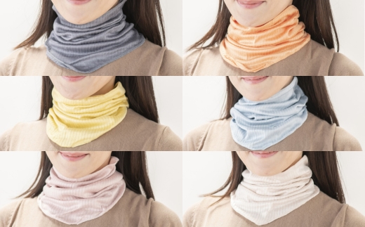 天然の美容繊維　UV対策　絹ごこちネックカバー　H-NW1500