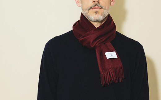 カシミヤ100% ウェーブミニマフラー