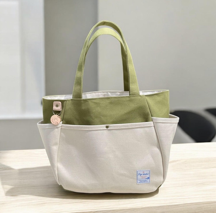 【ころりん工房】ふとっちょころりん／ベージュ／富士金梅 8号帆布バッグ