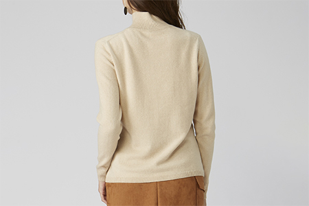 希少ベビーカシミヤ100％ 女性ハイネック セーター L ライトグレー 1枚 20401L GY [0902]