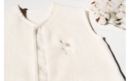 綿毛布 スリーパー (Sサイズ) オーガニック綿使用 2way仕様で暖か 毛布の町 (泉大津産)｜ 毛布 ベビー ロンパース 肌にやさしい 綿 コットン 天然素材 天然繊維 贈答品 出産 睡眠 ギフト 誕生日 プレゼント 贈り物 クリスマス N sleeper-organic [2435]