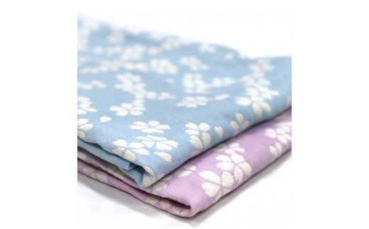 コットン ジャカード織 やわらか五重ガーゼひざ掛け 約70×100cm ブルー色 FNG007 [3238]