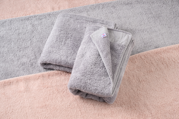 ジャストフィットバスタオル2枚組ブルーグレー