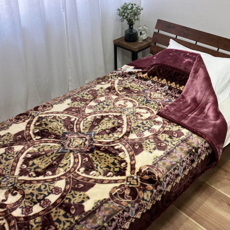 日本製 アクリル マイヤー毛布 シングル ピンク 1枚 (新合繊2枚合わせ毛布)N-YO-4700 [3664]