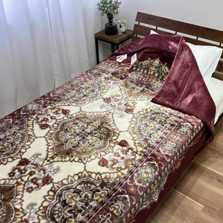 日本製 アクリル マイヤー毛布 シングル ピンク 1枚 (新合繊2枚合わせ毛布)N-YO-4800 [3667]