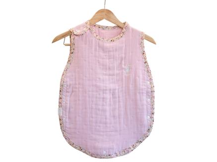 8重ガーゼ 丸型スリーパー (ピンク×花柄) 毛布の町泉大津市産｜綿100% 通気性 保温性 ふんわり 心地よい素材 年中使える [4251]