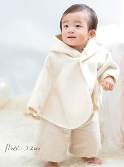 綿毛布ポンチョ オーガニック綿使用 毛布の町泉大津産｜天然繊維 綿100% オーガニックコットン 寒さ対策 秋冬 ポンチョ 洗濯可 [4256]