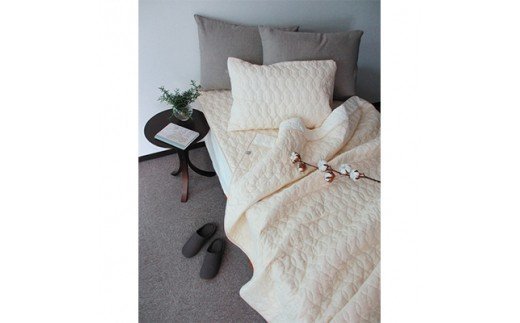 リネンコットンガーゼ ケット・敷パッド・綿ひざ掛け 3点セット シングル [0299]