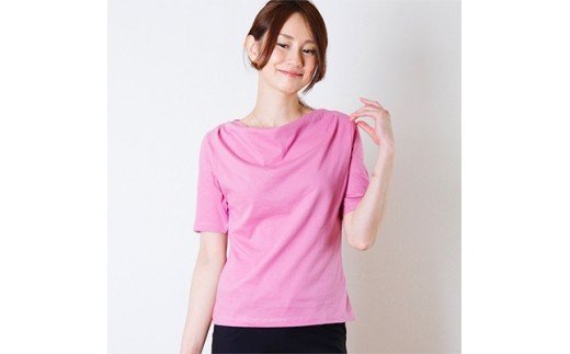 【限定100着】レディース 5分袖 ドレープネック カットソー(Lサイズ) [0301]