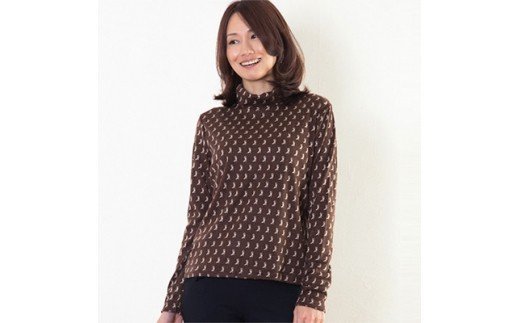 【限定100着】レディース ブーツ柄 くしゅ衿長袖 プルオーバー(Lサイズ) [0324]