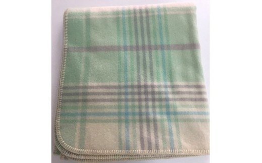 素敵なウール毛布 チェック(レディースサイズ：グリーン) [0408]