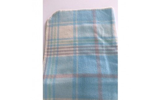 素敵なウール毛布 ひざ掛け(チェック・ブルー) [0414]