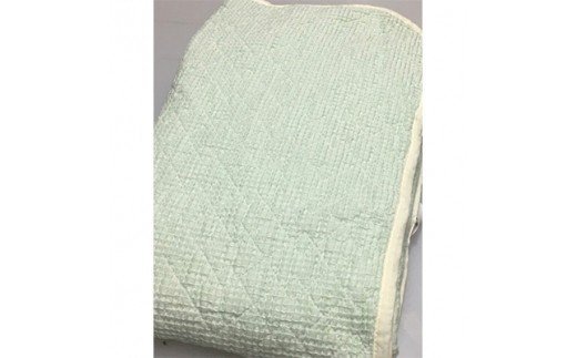 綿100%ワッフル敷パッド ダブル グリーン [0506]