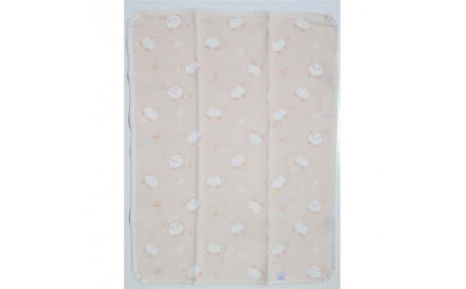 ベビー綿毛布(パンダ柄)ベージュ・85×115cm・毛布の町泉大津産 N-PANDA [0714]