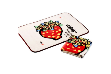 泉大津製 絵画毛布 ひざかけ 糸井忠晴「花福寿」[0752]