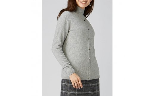 希少ベビーカシミヤ100％ 女性 カーディガン M ライトグレー 1枚 20402M GY [0893]