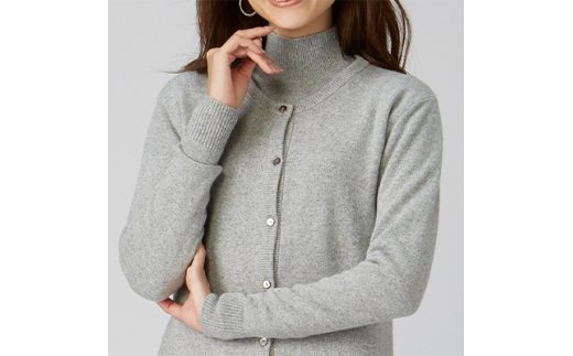 希少ベビーカシミヤ100％ 女性 ロングカーディガン L ライトグレー 1枚 20403L GY [0910]