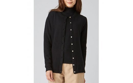 希少ベビーカシミヤ100％ 女性 ロングカーディガン M ブラック 1枚 20403M BK [0915]