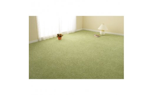 日本製 カーペット 長方形 6帖 約261×352cm グリーン 1枚 600017760型 [1115]