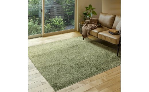 日本製 カーペット グリーン 1枚 約185×240cm 240611936型 [1142]