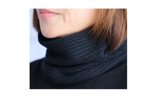 希少ベビーカシミヤ100%洗えるネックウォーマー日本製 Gタイプ ブラック 1枚 202GBK [1162]