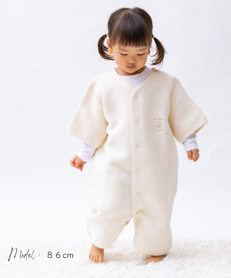 綿毛布 半袖 スリーパー (Lサイズ) オーガニック綿使用 2way仕様で暖か 毛布の町 (泉大津産)｜毛布 綿 100% コットン cotton あったか 子供 ベビー 贈答品 ギフト 誕生日 プレゼント 贈り物 クリスマス 大阪 泉大津 sleeper-hs-organic [1635]