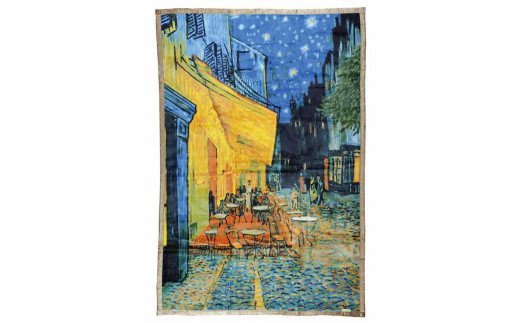 アートブランケット『夜のカフェテラス』ビンセント・ファン・ゴッホ「シングル」[1664]◇