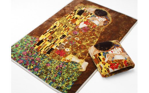 アートブランケット『接吻』クリムト「シングル」[1670]◇