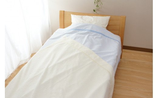 抗ウィルス加工パイルケット シングルサイズ ブルー [1780]