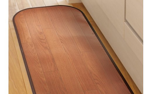 日本製 撥水・消臭・抗菌 キッチンマット 約45×180cm ブラウン 350114603型 [2197]