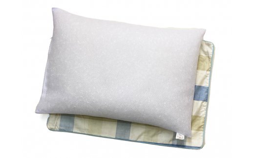 高さ調整簡単 パイプ枕 1個 枕カバー 2枚 ブルー(マドラス) [2279]