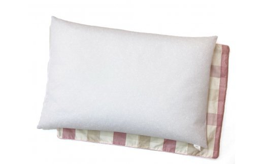 高さ調整簡単 パイプ枕 大(43×63cm)1個 枕カバーピンク2枚(マドラス柄) [2286]