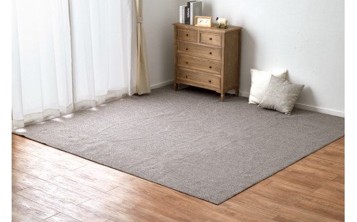 日本製 防炎 カーペット グレー 1枚 8帖 約352×352cm 600092780型 [2423]