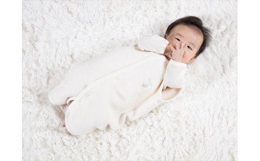 綿毛布 スリーパー (Sサイズ) オーガニック綿使用 2way仕様で暖か 毛布の町 (泉大津産)｜ 毛布 ベビー ロンパース 肌にやさしい 綿 コットン 天然素材 天然繊維 贈答品 出産 睡眠 ギフト 誕生日 プレゼント 贈り物 クリスマス N sleeper-organic [2435]
