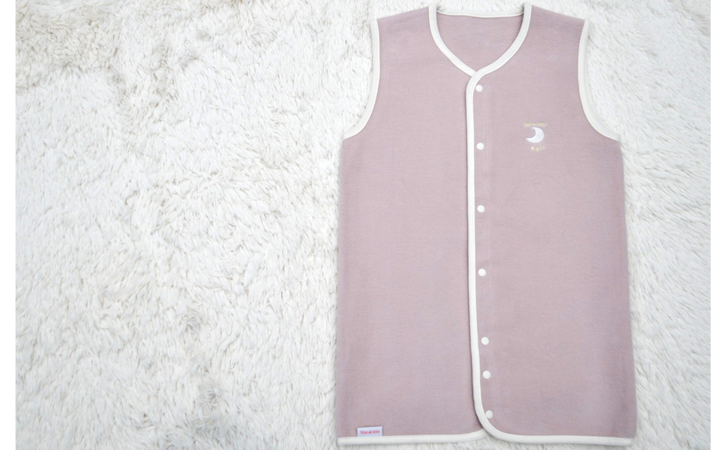 綿毛布スリーパー (Lサイズ) 2way仕様で暖か ベージュピンク×ホワイト 毛布の町 (泉大津産)｜ 贈答品 ギフト 誕生日プレゼント 贈り物 クリスマス ベビー キッズ sleeper-s [2445]