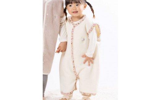 綿毛布 スリーパー (Lサイズ) 2way仕様で暖かアイボリー×花 毛布の町 (泉大津産)｜ 贈答品 ギフト 誕生日プレゼント 贈り物 クリスマス sleeper-s [2458]