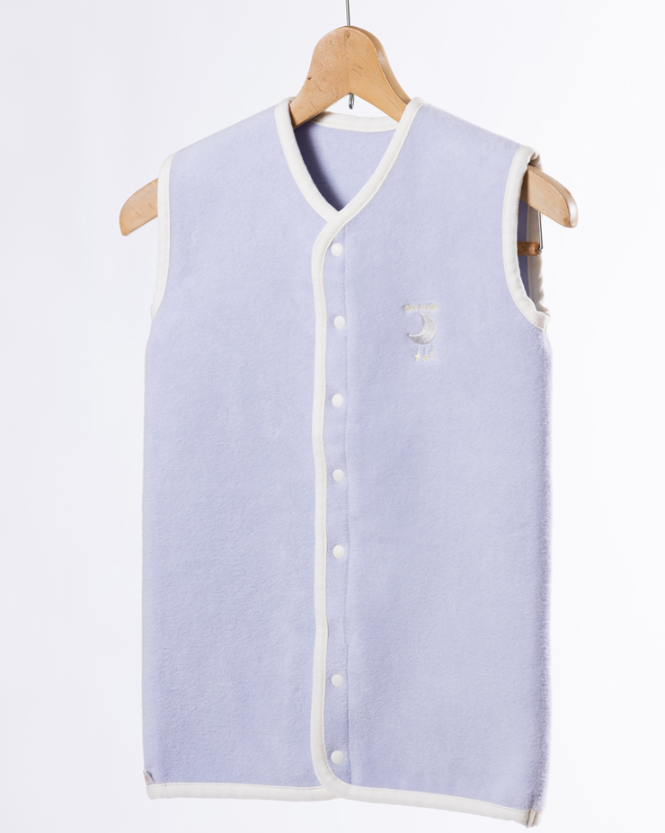 綿毛布スリーパー 2way仕様で暖か(Lサイズ)ラベンダー×ホワイト 毛布の町(泉大津産) sleeper-s [3015]