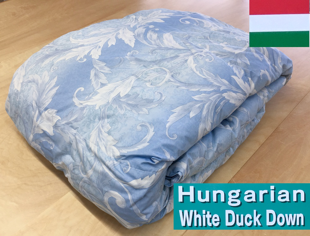 洗える羽毛肌掛けふとん ハンガリー産ダウン93% シングル 洗濯ネット付 N-8166 BL 羽毛布団 [3288]