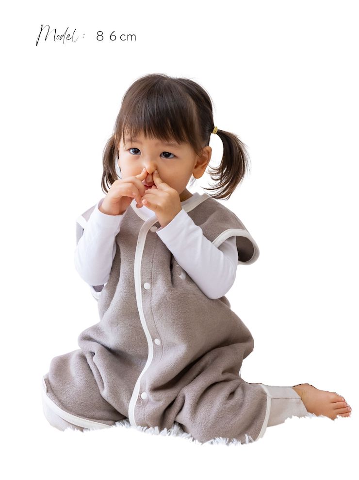 綿毛布スリーパー 2way仕様で暖か(Lサイズ) ブラウン×ホワイト 毛布の町(泉大津産) sleeper-s [3359]