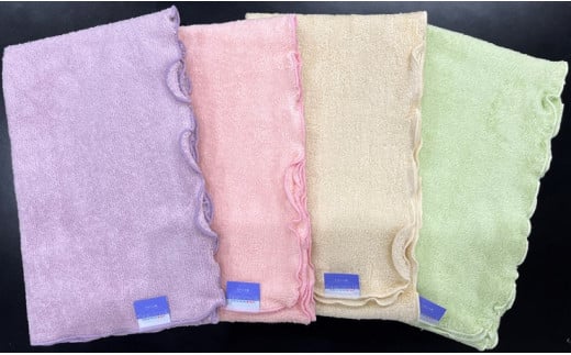 抜群の吸水力､伸び～る･巻きやすく･使いやすい SOraGOCOCHI やまと木綿フェイスタオル4枚セット [3815]