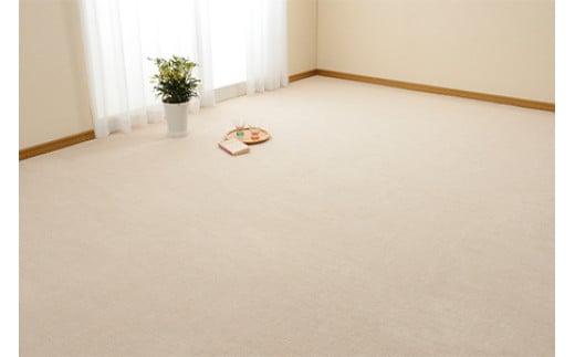 日本製 カーペット 正方形 8帖 約352×352cm アイボリー 1枚 600016380型 [3847]