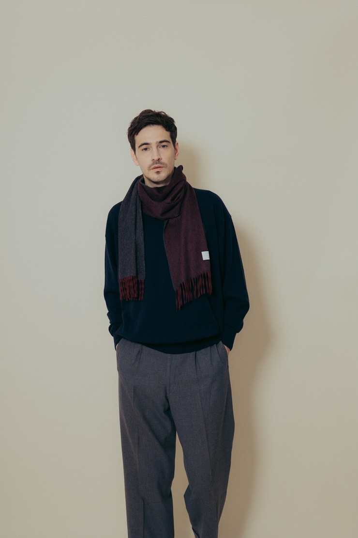 カシミヤ100% シングルリバーマフラー ワイン｜高級素材 軽量 なめらかな肌触り 寒さ対策 確かな技術 日本製 プレゼント ギフト 誕生日 お見舞い お歳暮 父の日 母の日 [4037]