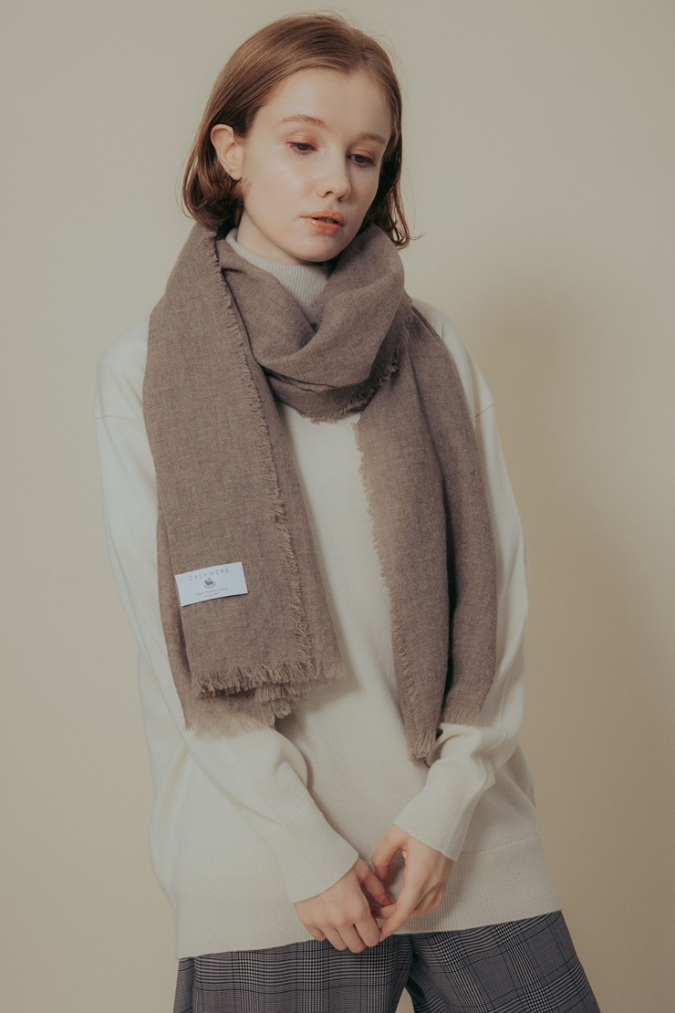 【ナチュラルブラウン】カシミヤ100% エアリーストール ｜ 高級素材 軽量 なめらかな肌触り 寒さ対策 確かな技術 日本製 プレゼント ギフト 誕生日 お見舞い お歳暮 父の日 母の日 [4046]
